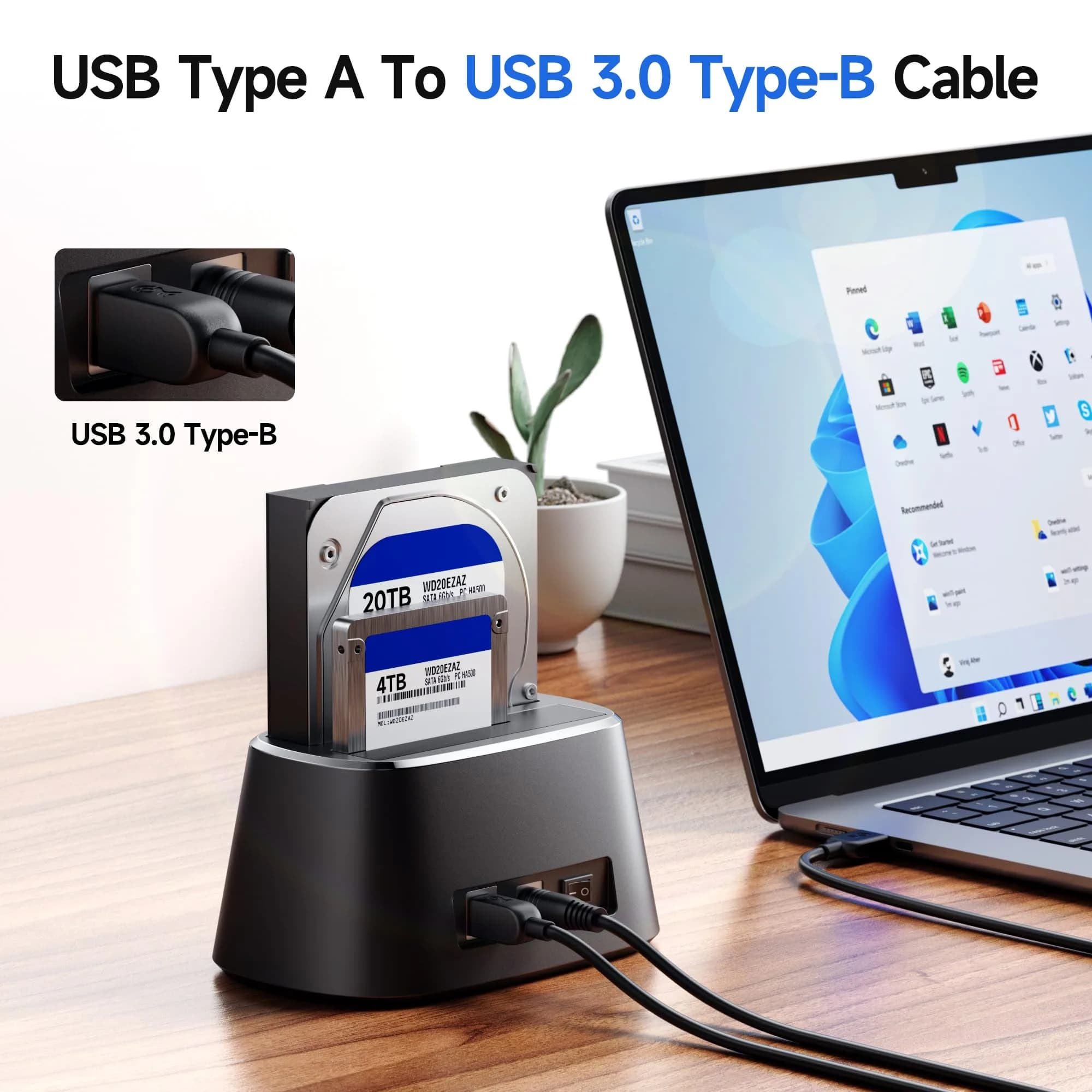 Cable Matters USB 3.0 Type A to B Cable 10ft Black | 5 Gbps Data Transfer thumbnail 2