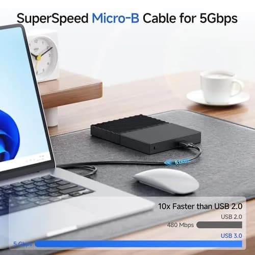 Cable Matters USB 3.0 Micro B Cable 6ft (1.83m) Black | SuperSpeed 5Gbps Data Transfer thumbnail 3
