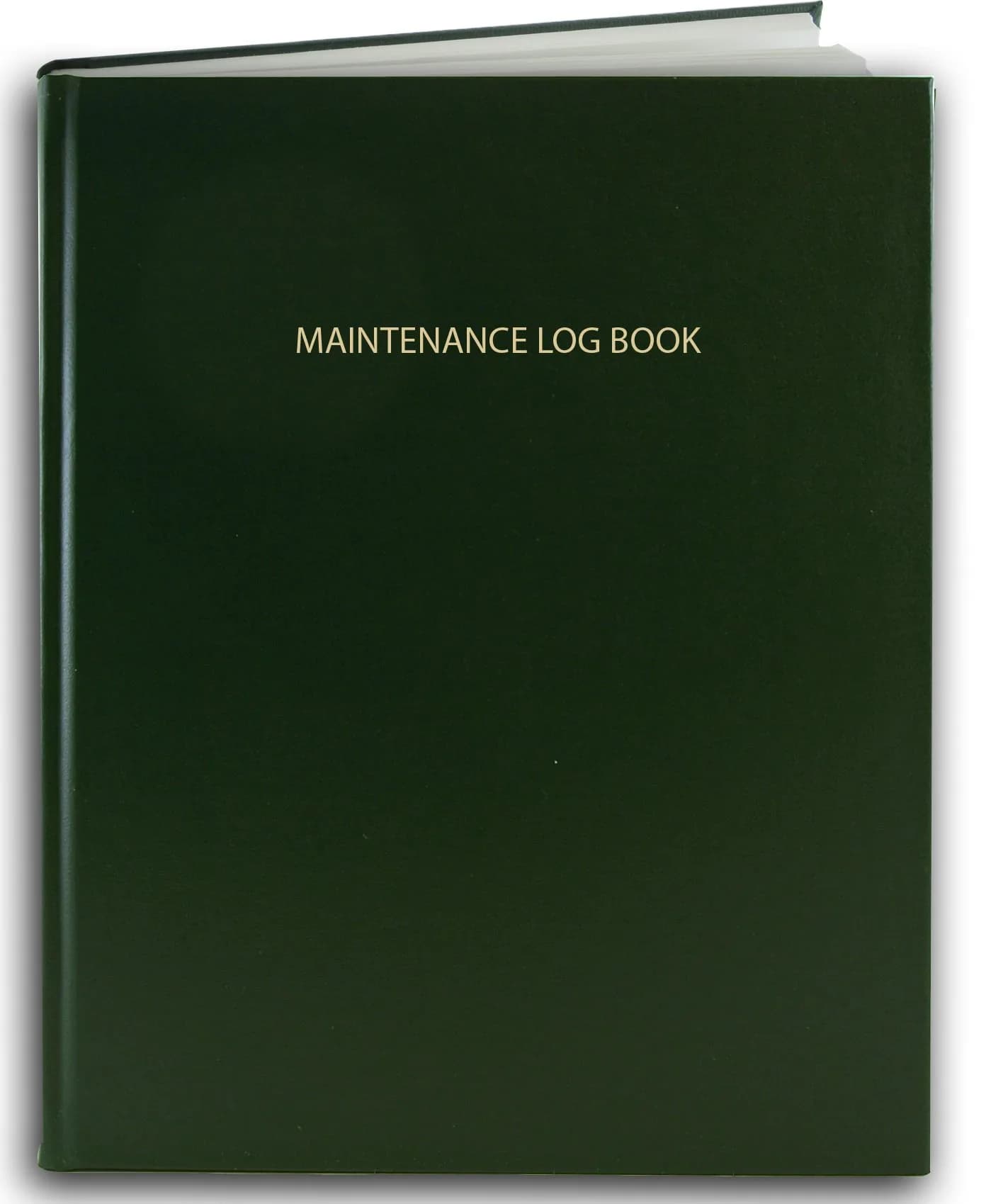 BookFactory Maintenance Log Book, Blue, Hardbound, 120 Pages | Professional Equipment Logging — Green