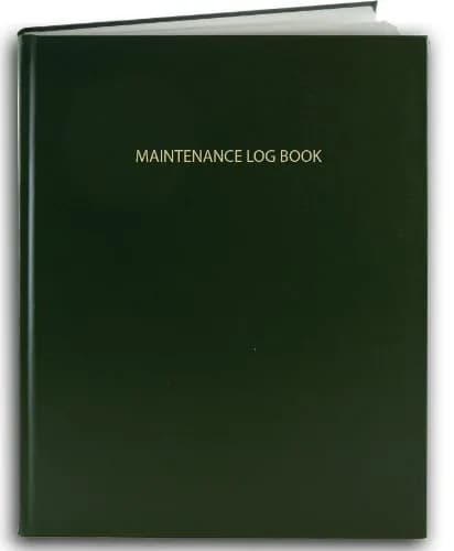 BookFactory Maintenance Log Book, Green, Hardbound, 120 Pages | Durable, Ohio-made Equipment Log thumbnail 1
