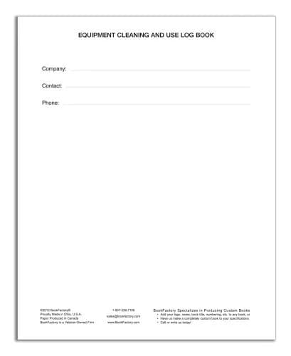 BookFactory Maintenance Log Book, Green, Hardbound, 120 Pages | Durable, Ohio-made Equipment Log thumbnail 2