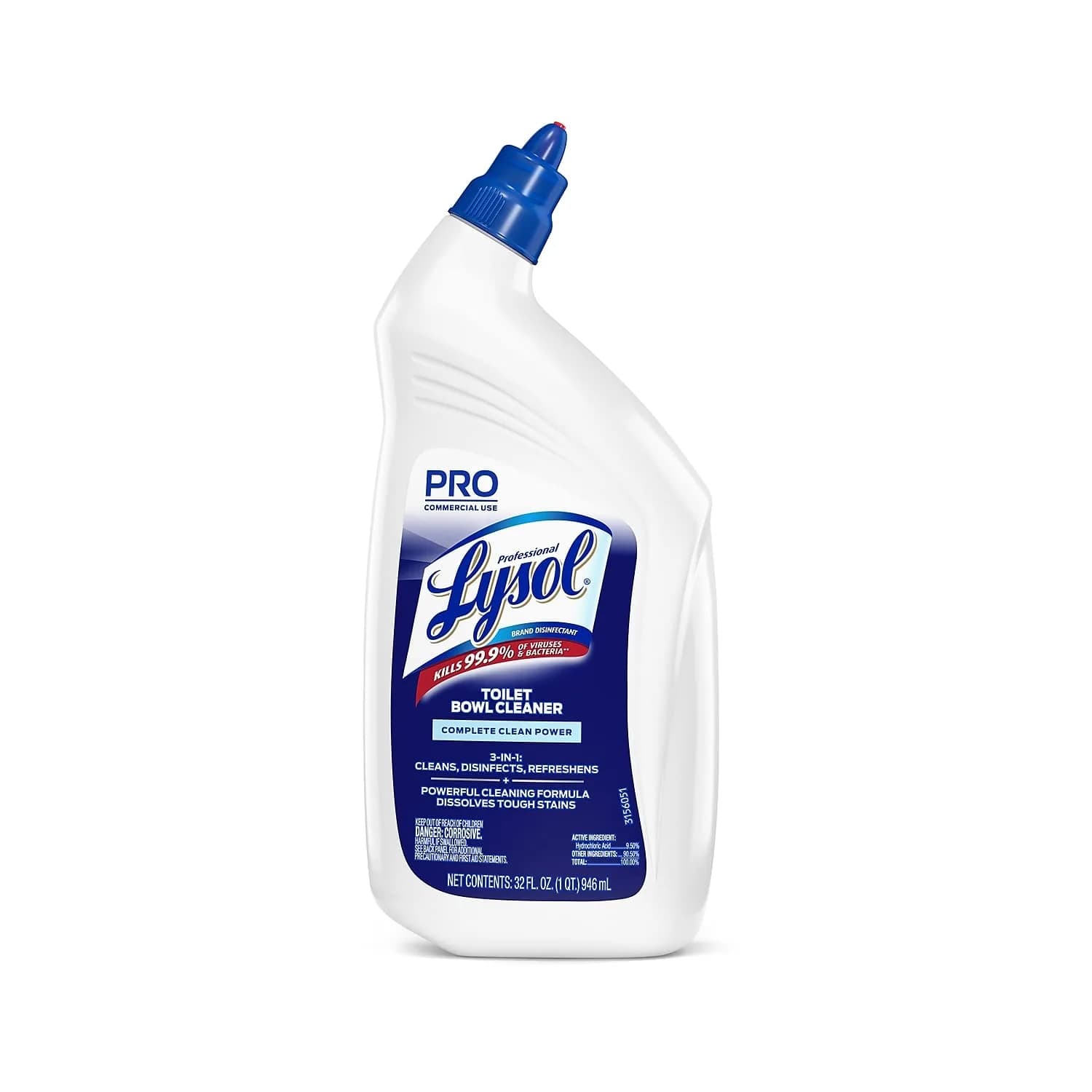 Lysol Power Toilet Bowl Cleaner 32 Fl Oz | Kills 99.9% Bacteria & Viruses, Disinfects & Removes Lime Scale