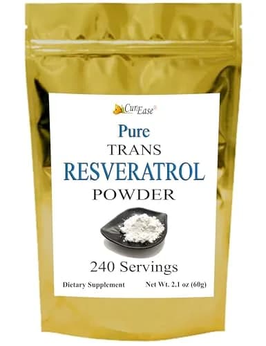 CurEase 100% Pure Trans Resveratrol Powder 60g (2.1 oz) | 250mg Per Serving, 240 Servings thumbnail 1