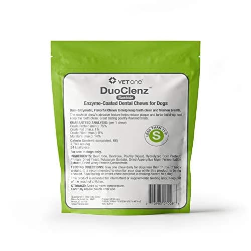 Vet One DuoClenz Rawhide Dental Chews for Small Dogs 30 Count | Enzymatic Oral Care & Fresh Breath thumbnail 2