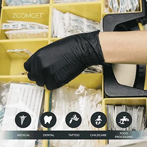 AMMEX Black Nitrile Exam Gloves, Case of 1000, Medium, 3 Mil | Ambidextrous, Latex-Free, Powder-Free thumbnail 5