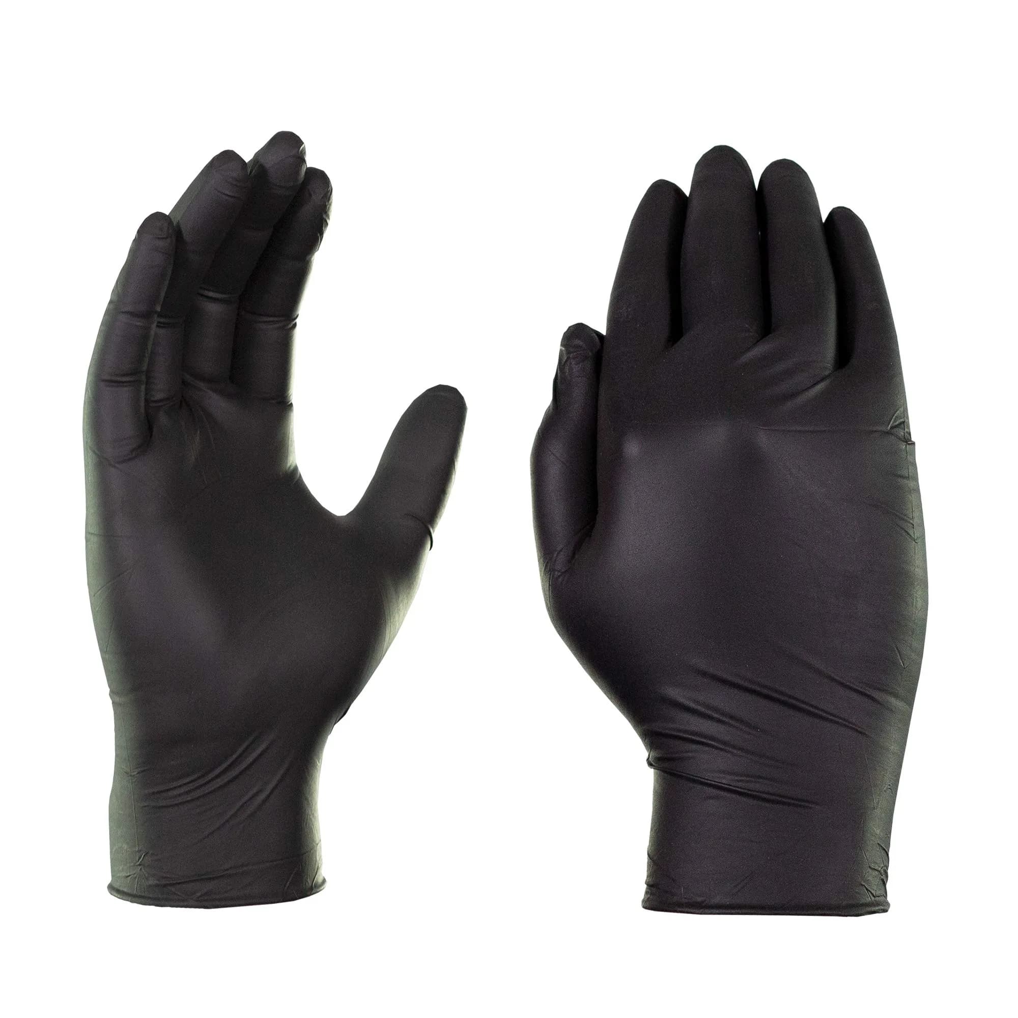 AMMEX Black Nitrile Disposable Exam Gloves, 3 Mil, Latex & Powder Free, Textured, Large, Case of 1000 | Professional Grade Protection - view 2