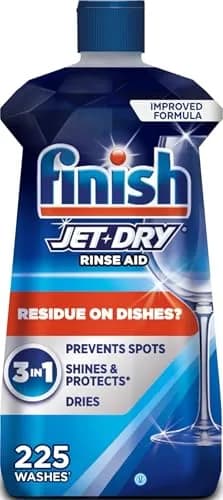 Finish Jet-Dry Dishwasher Rinse Aid Liquid 240ml (8.45 oz) | Prevents Spots & Residues — Rinse Agent