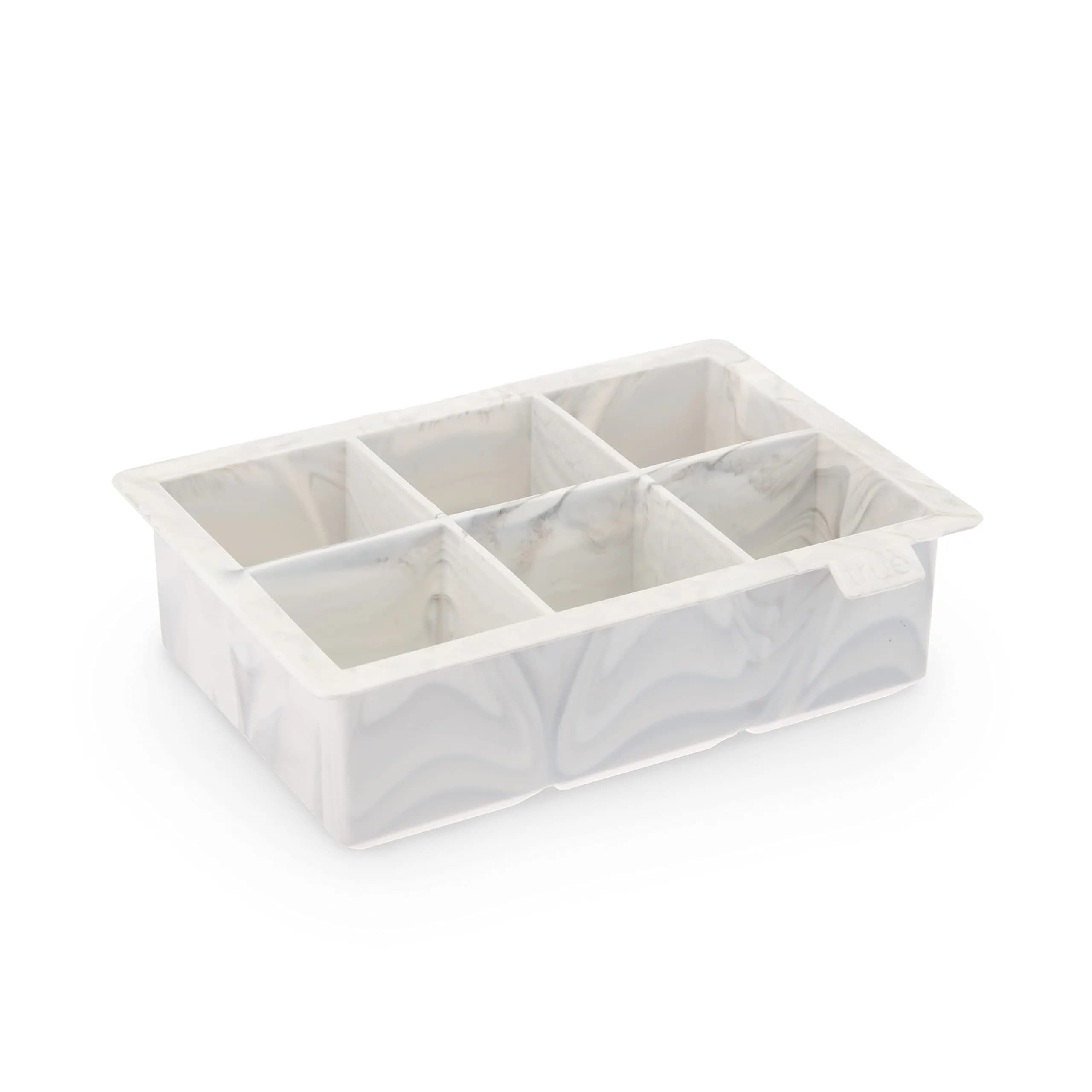 TRUE Marble Ice Cube Tray, Extra Large Silicone Ice Mold for 2 Inch Cubes | Perfect for Whiskey & Beverages