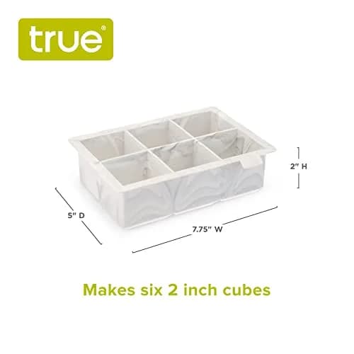 TRUE Marble Ice Cube Tray, Extra Large Silicone Ice Mold for 2 Inch Cubes | Perfect for Whiskey & Beverages thumbnail 3