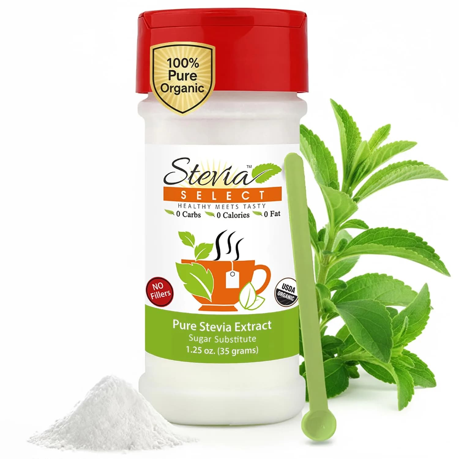 Stevia Select Organic Stevia Powder 1.25oz (35.4g) | Pure Plant-Based Sweetener with No Additives - main product image