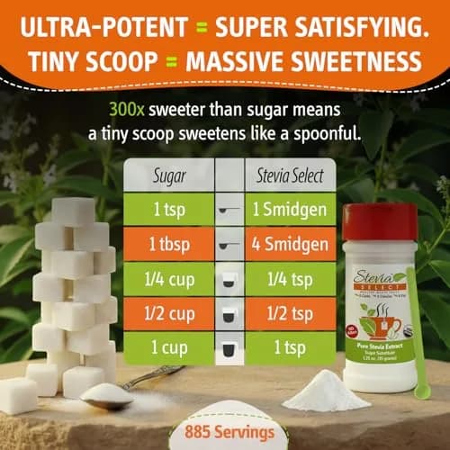 Stevia Select Organic Stevia Powder 1.25oz (35.4g) | Pure Plant-Based Sweetener with No Additives thumbnail 4