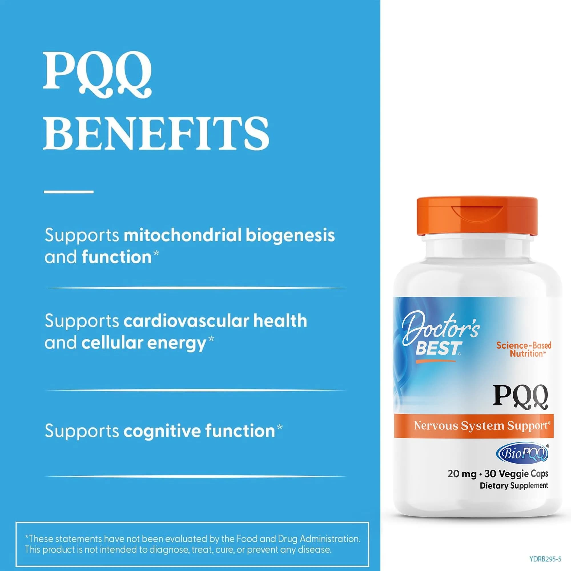 Doctor's Best PQQ Supplement 20 mg, Gluten Free, 30 Veg Caps | Supports Mitochondrial Function & Energy - view 3
