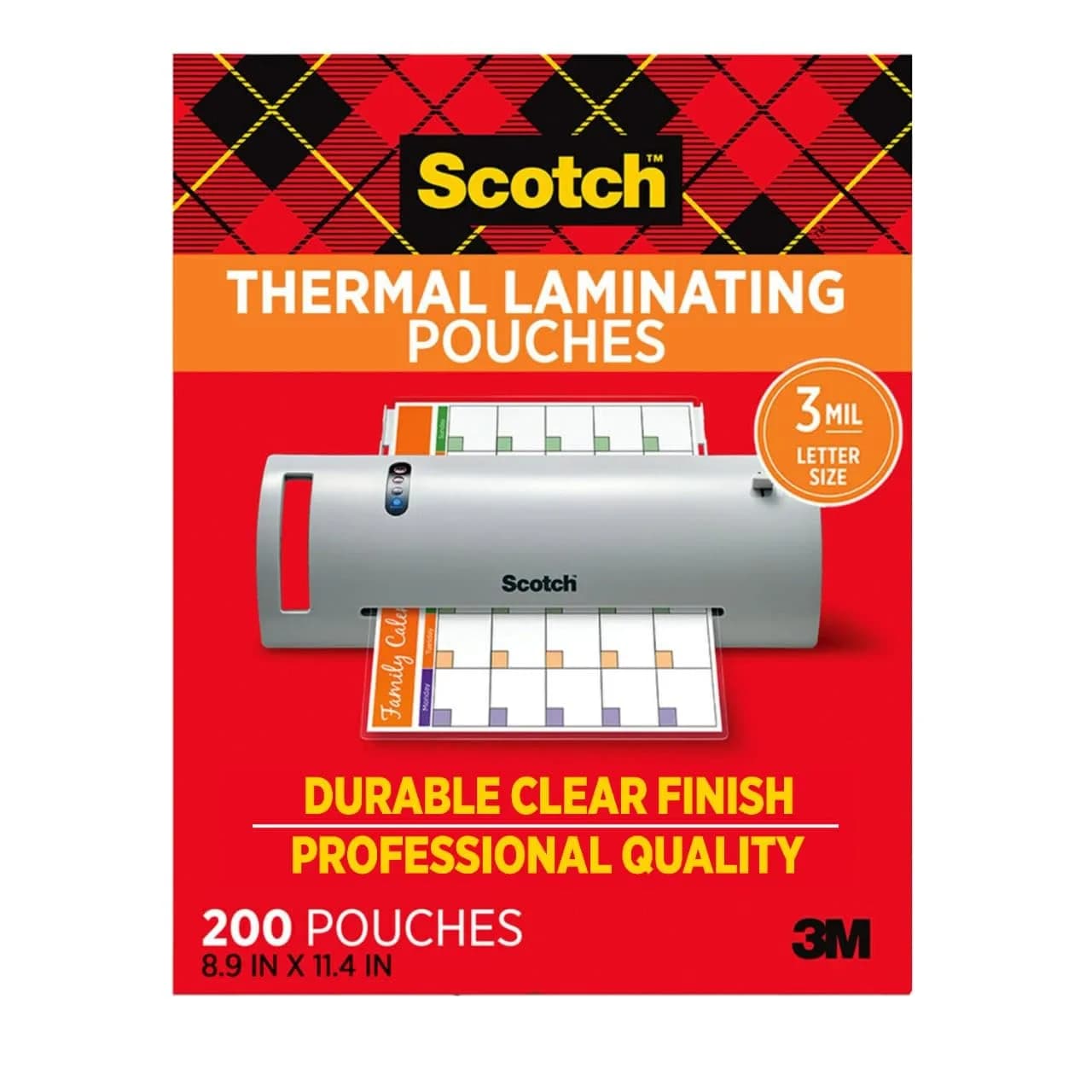 Scotch Thermal Laminating Pouches, 200 Count, Clear, 3 mil. | Professional Finish for Documents - view 9