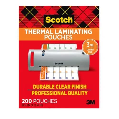 Scotch Thermal Laminating Pouches, 200 Count, Clear, 3 mil. | Professional Finish for Documents thumbnail 9