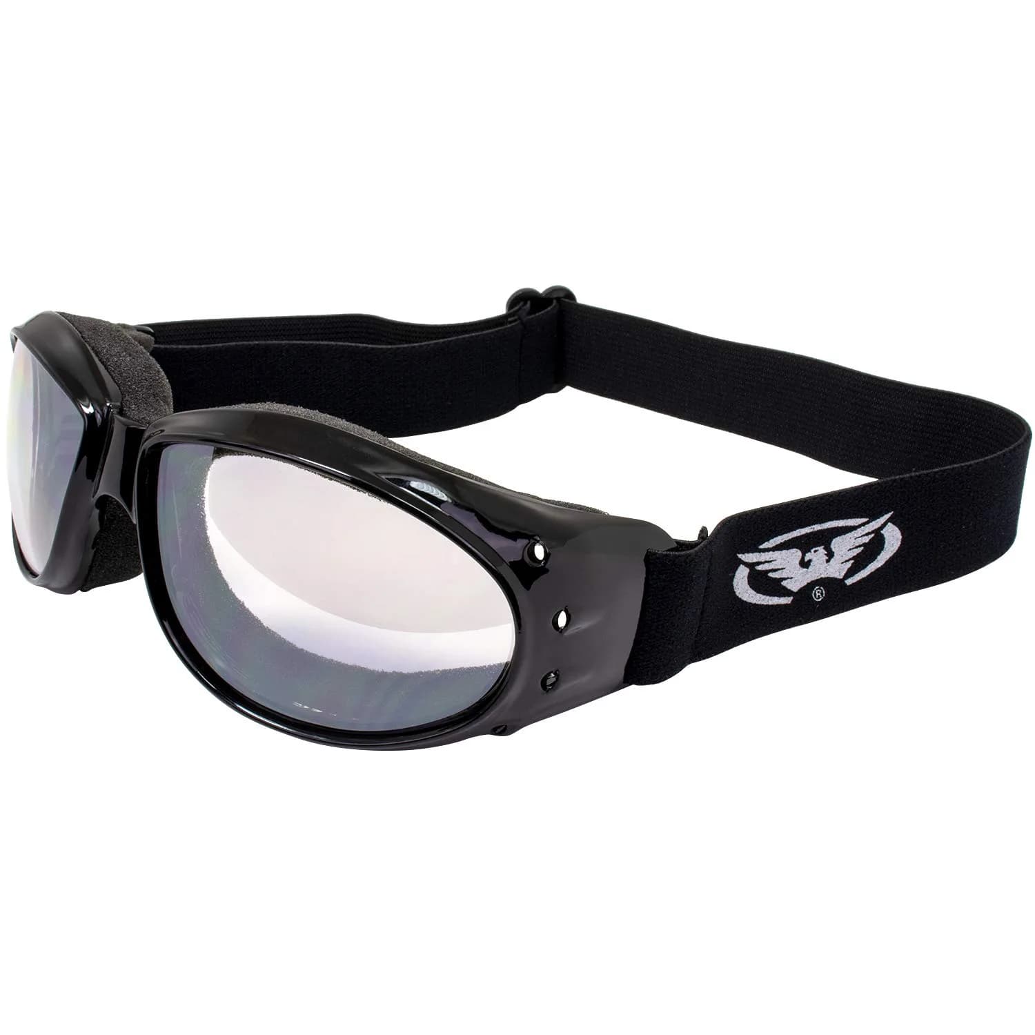 Global Vision Eliminator Goggles with Micro-Fiber Pouch | UV400 Scratch-Resistant Safety Goggles — Clear Mirror