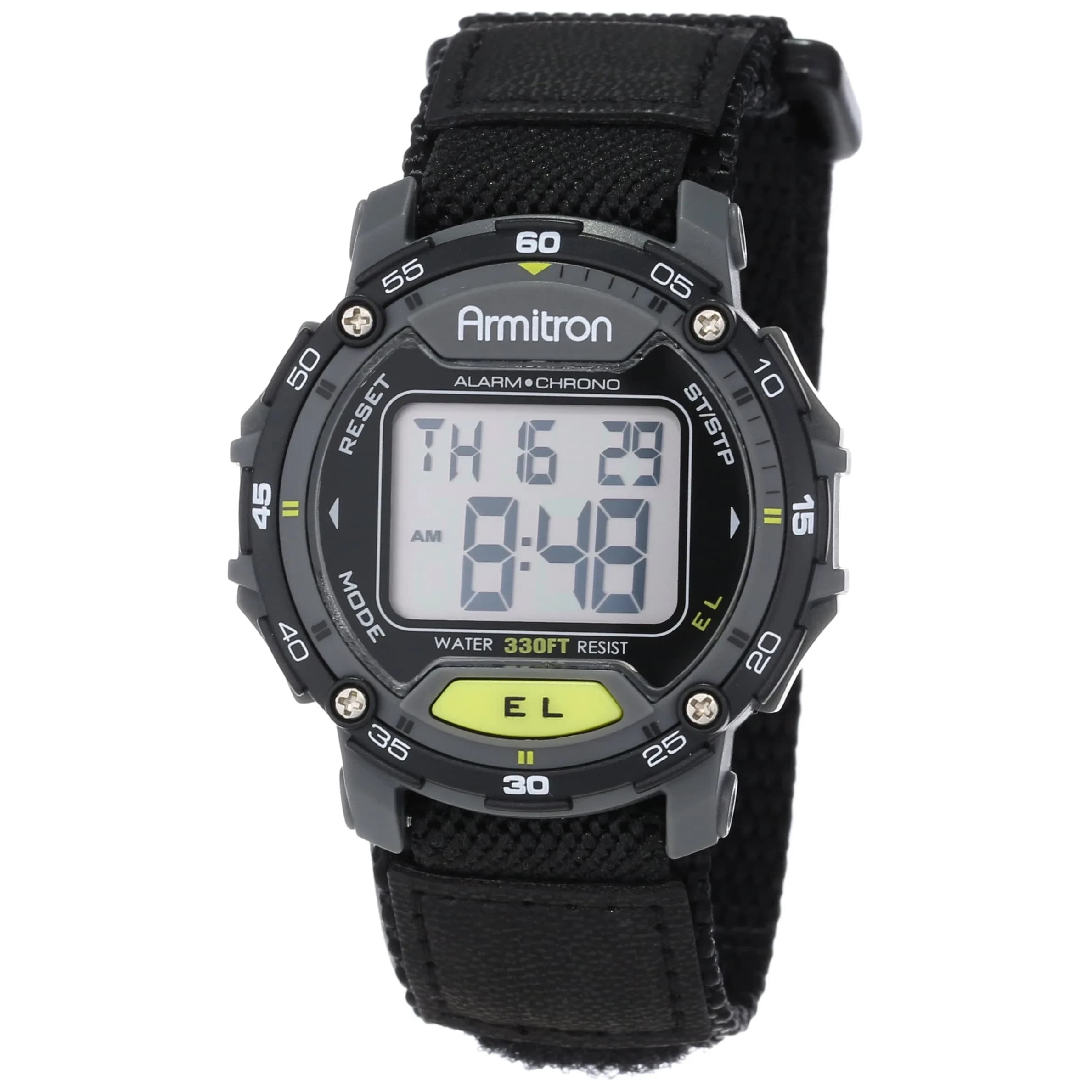 Armitron Sport Unisex Grey Accented Digital Chronograph Watch 42mm (1.65 in) Black Nylon Strap - main product image
