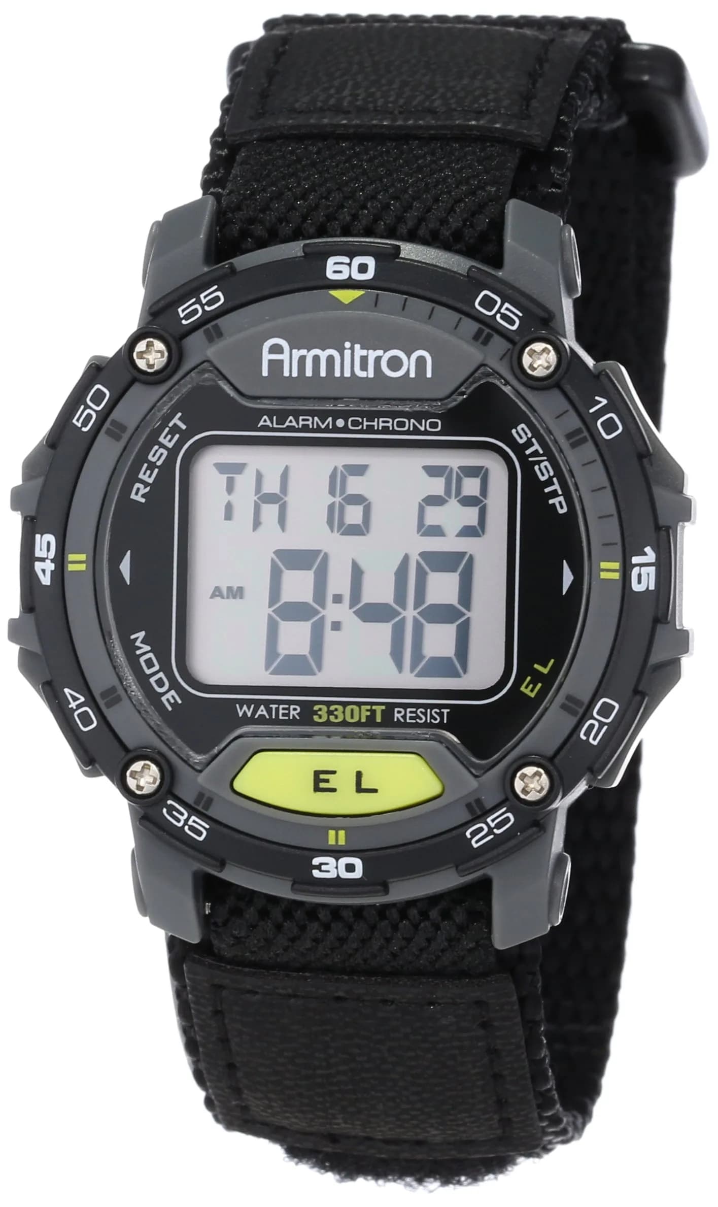 Armitron Sport Unisex Grey Accented Digital Chronograph Watch 42mm (1.65 in) Black Nylon Strap - main product image