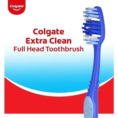 Colgate Extra Clean Medium Toothbrushes, 6 Count | Deep Cleaning Power Bristles thumbnail 2