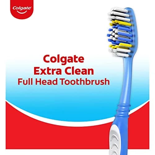 Colgate Extra Clean Adult Toothbrushes, Soft, 6 Pack | Deep Cleaning & Gentle Bristles thumbnail 2