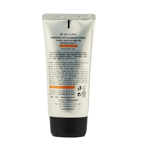 3W Clinic Intensive UV Sunblock Cream SPF50+ PA+++ 70ml (2.37 Fl Oz) | Broad Spectrum UVA/UVB Protection thumbnail 3