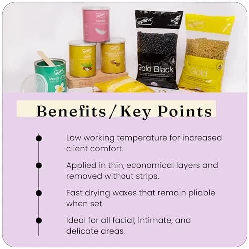 Depileve Hair Removal Wax - Intimate Extra Film Wax for Brazilian & Hollywood, 14 oz | Moisturizing & Soothing for Sensitive Skin thumbnail 5
