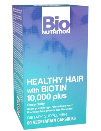 Bio Nutrition Healthy Hair Biotin Vegi-Caps 60 Count | Supports Hair & Nail Growth, Made in USA thumbnail 1