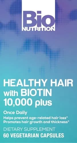 Bio Nutrition Healthy Hair Biotin Vegi-Caps 60 Count | Supports Hair & Nail Growth, Made in USA thumbnail 5