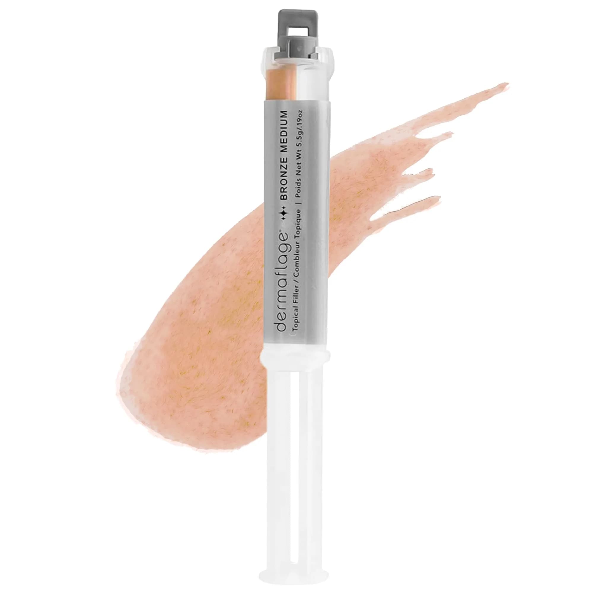 Dermaflage Topical Filler Single Applicator for scars - Bronze Medium 5.6 ml (0.19 Fl Oz) | Waterproof Scar Concealer for All Skin Tones