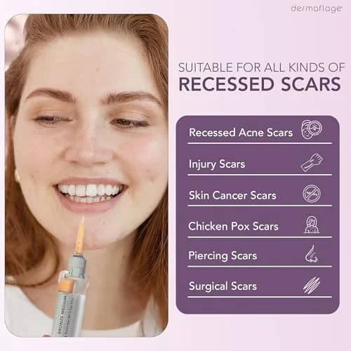 Dermaflage Topical Filler Single Applicator for scars - Bronze Medium 5.6 ml (0.19 Fl Oz) | Waterproof Scar Concealer for All Skin Tones thumbnail 3