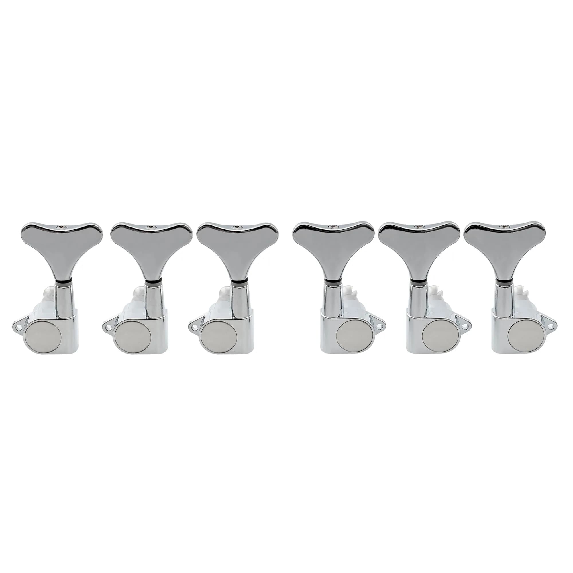 Musiclily Basic 3L3R 19:1 Ratio Bass Machine Heads Tuning Pegs Chrome for 5/6 String Bass