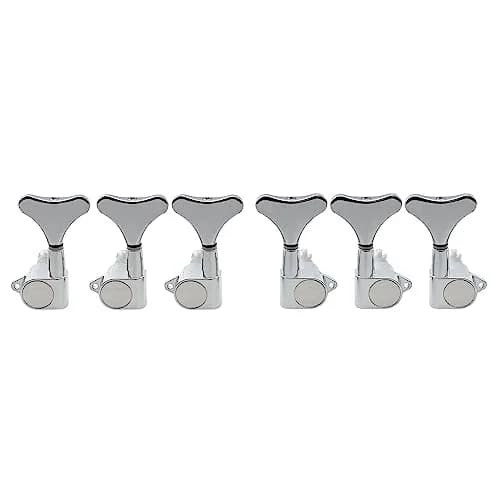 Musiclily Basic 3L3R 19:1 Ratio Bass Machine Heads Tuning Pegs Chrome for 5/6 String Bass thumbnail 1