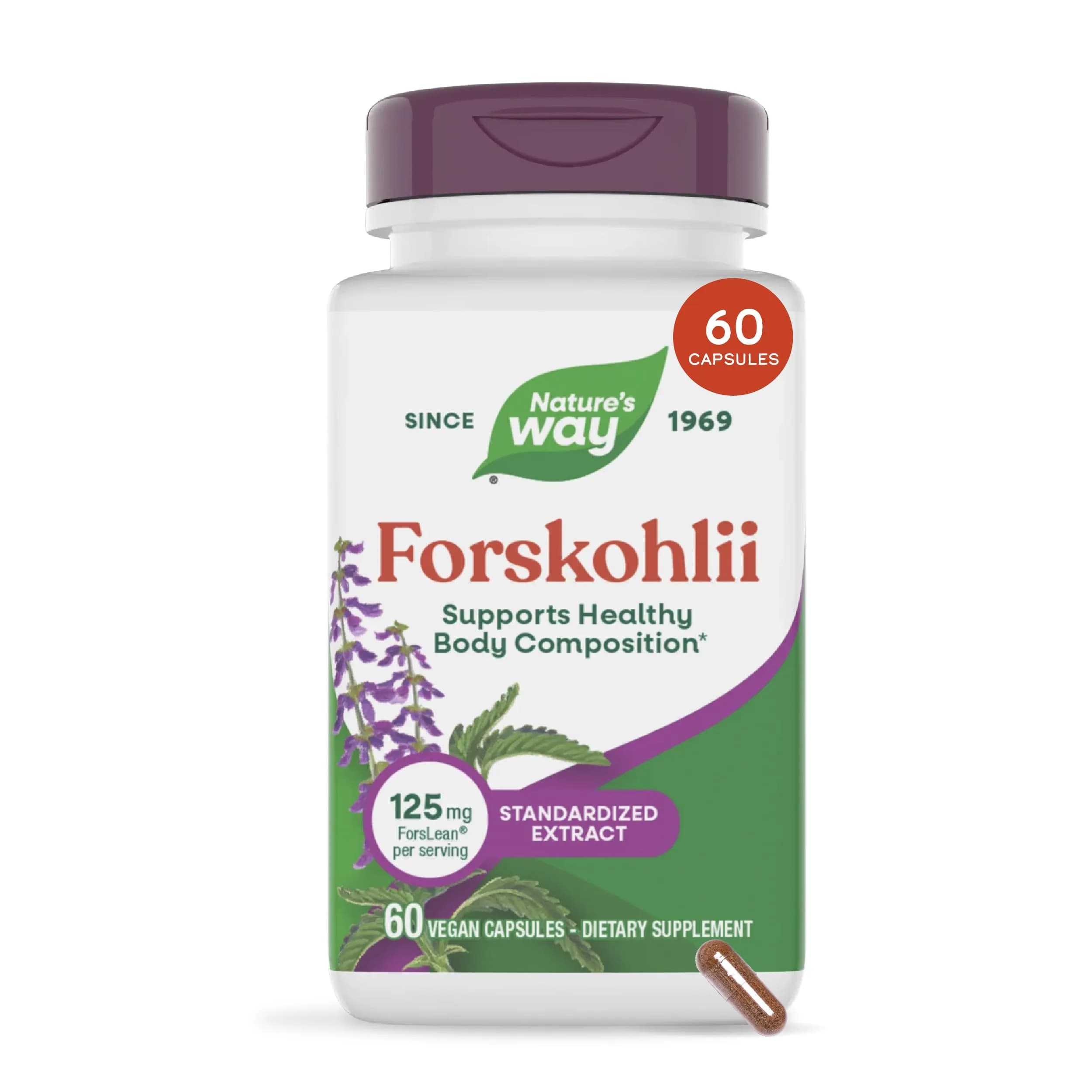 Nature's Way Coleus Forskohlii Extract, 20% Forskolin, Vegan, 60 ct | Supports Body Composition — Capsule
