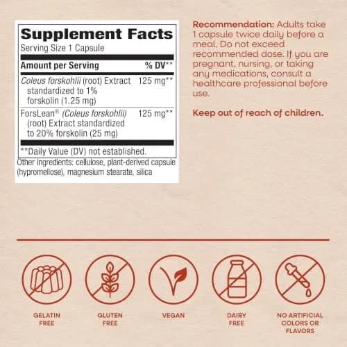 Nature's Way Coleus Forskohlii Extract, 20% Forskolin, Vegan, 60 ct | Supports Body Composition thumbnail 6