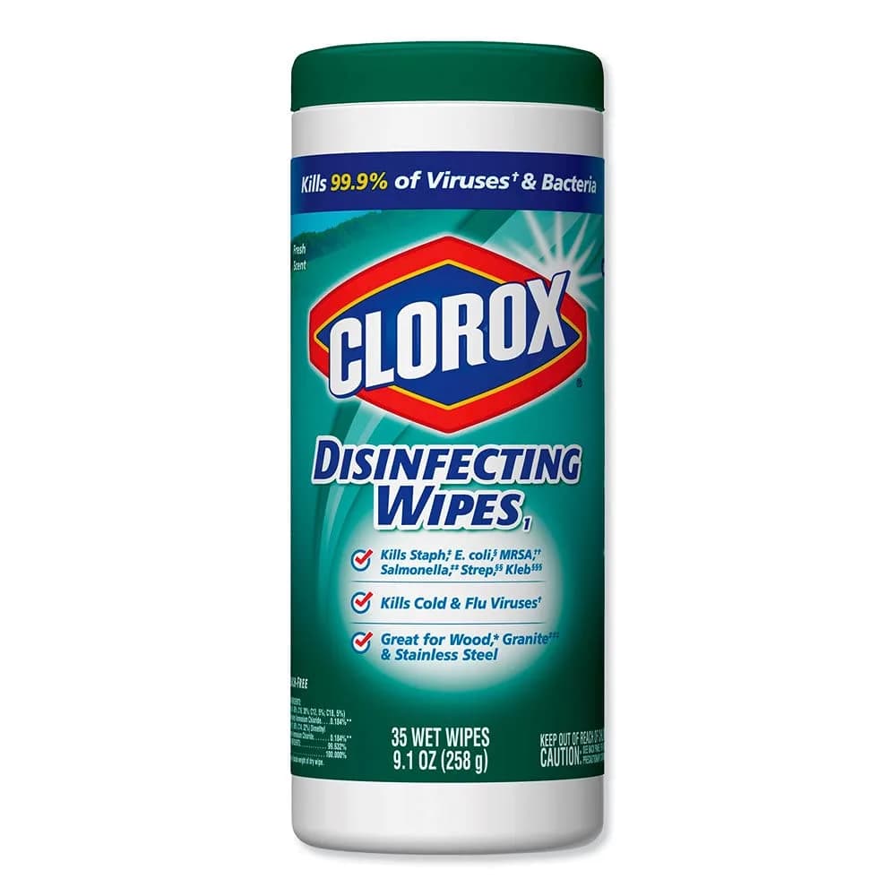 Clorox Disinfecting Wipes Fresh Scent Canister 35 Count (106 ml) | EPA Registered Disinfectant