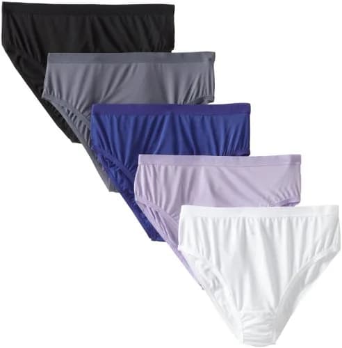 Fruit of the Loom Women's Plus Size Fit for Me 5 Pack Hi-Cut Panties Assorted | Comfortable Cotton Fit thumbnail 1