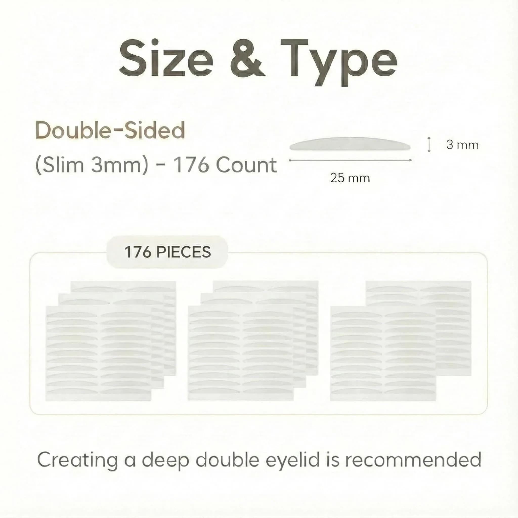 Eye Charm Magic Slim Double Eyelid Tape 176 Count | Invisible Strips for Hooded Monolid Correction - view 2