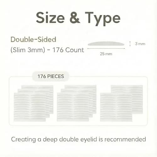 Eye Charm Magic Slim Double Eyelid Tape 176 Count | Invisible Strips for Hooded Monolid Correction thumbnail 2