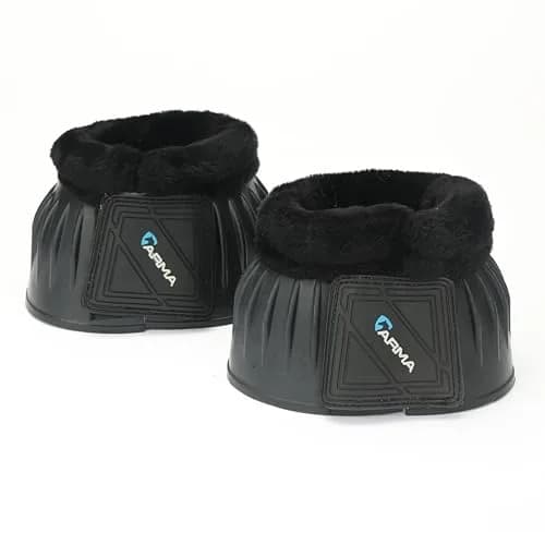 Shires ARMA Fleece Trim Bell Boot Cob Black | Protects Pasterns & Hoof Area thumbnail 1