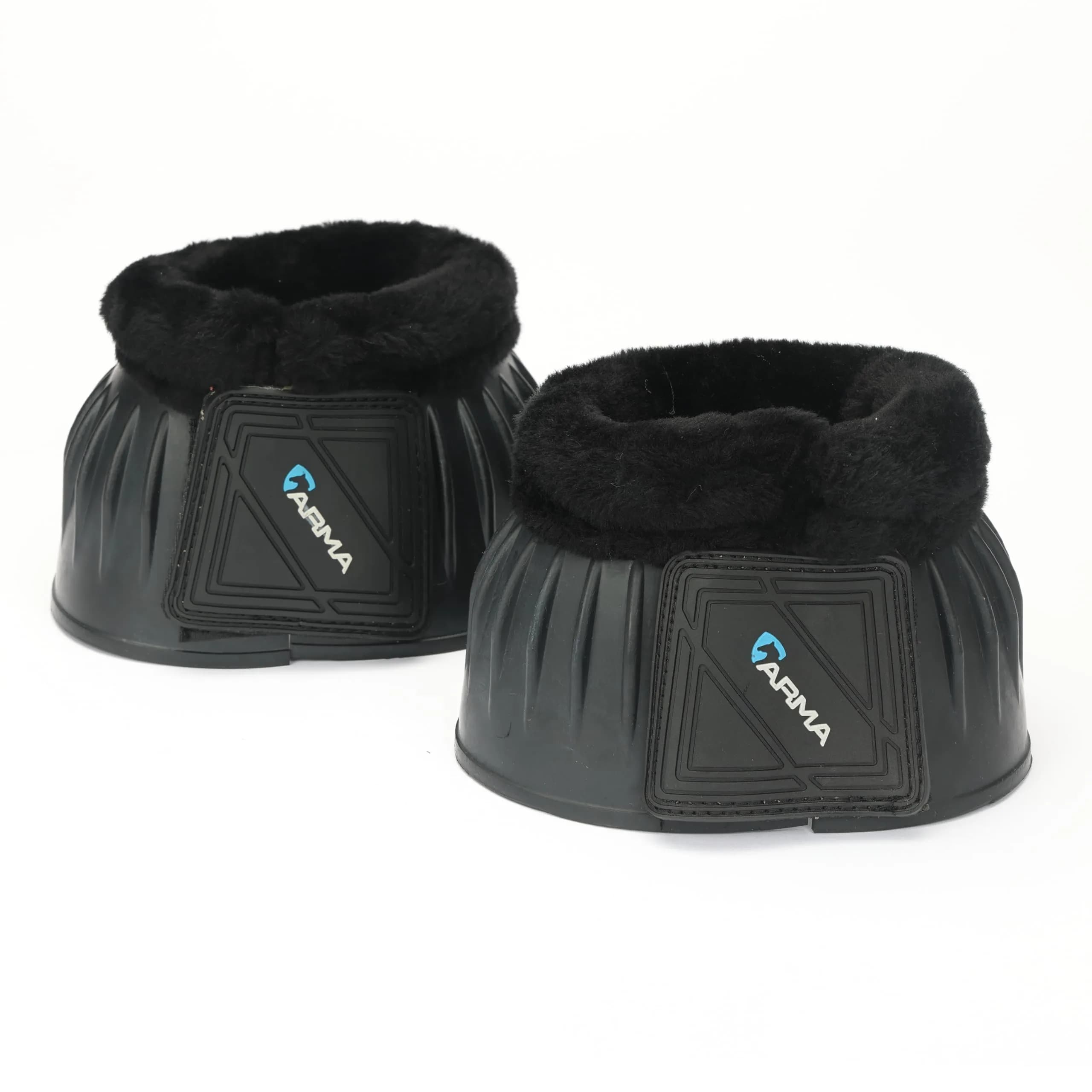 Shires ARMA Fleece Trim Bell Boot Cob Black | Protects Pasterns & Hoof Area - main product image