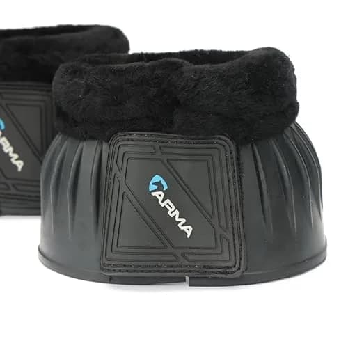 Shires ARMA Fleece Trim Bell Boot Cob Black | Protects Pasterns & Hoof Area thumbnail 2