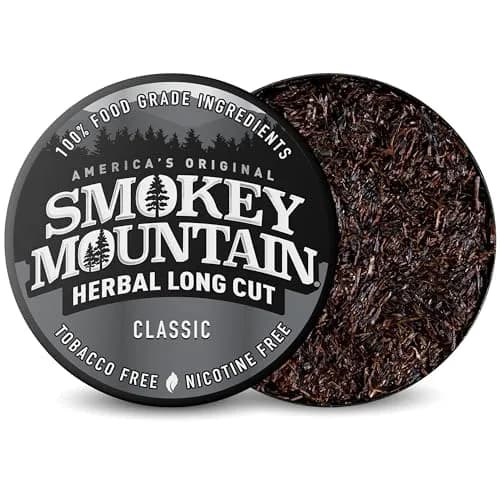 Smokey Mountain Herbal Long Cut Classic, 5 Can Box | Tobacco-Free, Nicotine-Free Herbal Snuff thumbnail 2