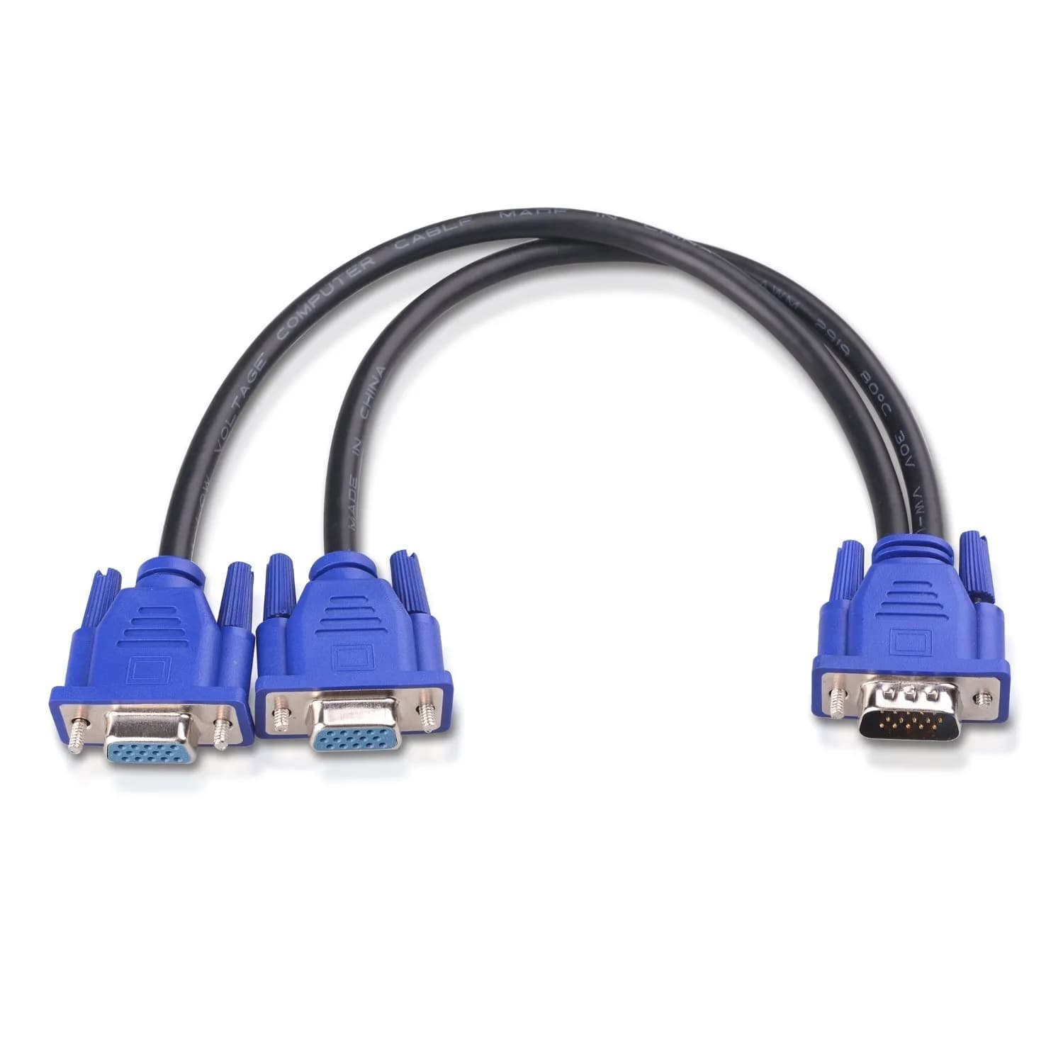 Cable Matters 2-Pack VGA Splitter Cable 1ft | Supports 1080P, Dual Display, Durable Copper