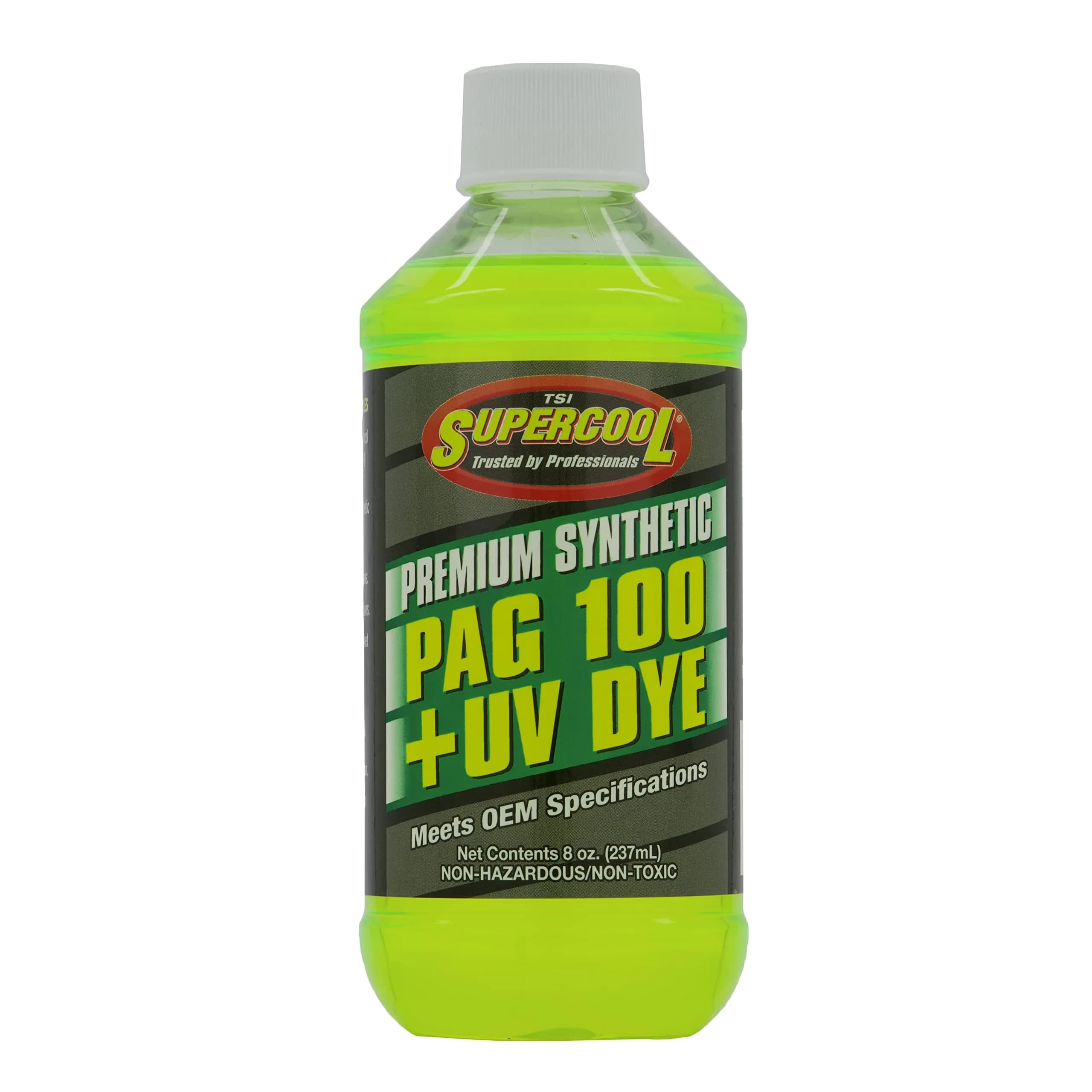TSI Supercool P100-8D PAG Oil 100 Viscosity with U/V Dye 8oz | High Performance Synthetic PAG Oil for R134a Systems