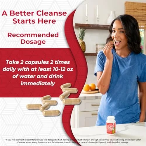 Health Plus Super Colon Cleanse Detox Capsules 60 Count (15 Day Supply) | Gentle Herbal Blend for Occasional Constipation Relief thumbnail 3