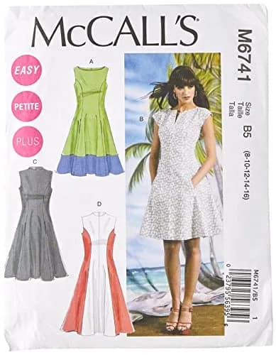 McCall's Pattern Company M6741B50 Misses'/Women's Petite Lined Dresses Sewing Template, Size B5 (8-10-12-14-16) | Women's Petite Dress Pattern thumbnail 1