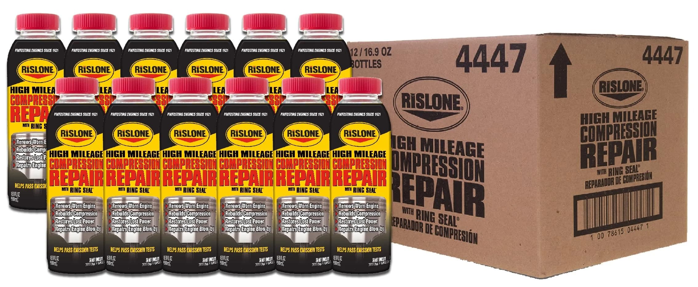 Rislone High Mileage Compression Repair with Ring Seal 16.9 oz (499 ml) Bottles, 12-Pack | Restores Lost Power & Fixes Blow-By - view 4