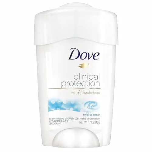 Dove Clinical + Care Original Clean Antiperspirant Stick 1.7 oz | 96H Sweat & Odor Protection, Nourishing Serum, No Alcohol thumbnail 1