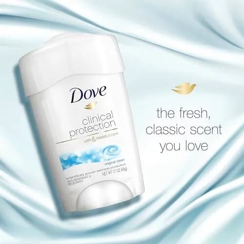 Dove Clinical + Care Original Clean Antiperspirant Stick 1.7 oz | 96H Sweat & Odor Protection, Nourishing Serum, No Alcohol thumbnail 2
