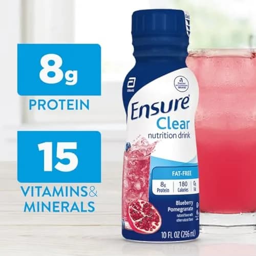 Ensure Clear Nutrition Drink Blueberry Pomegranate 296ml (10 Fl Oz) | 8g Protein, 0g Fat, Gluten-Free thumbnail 3