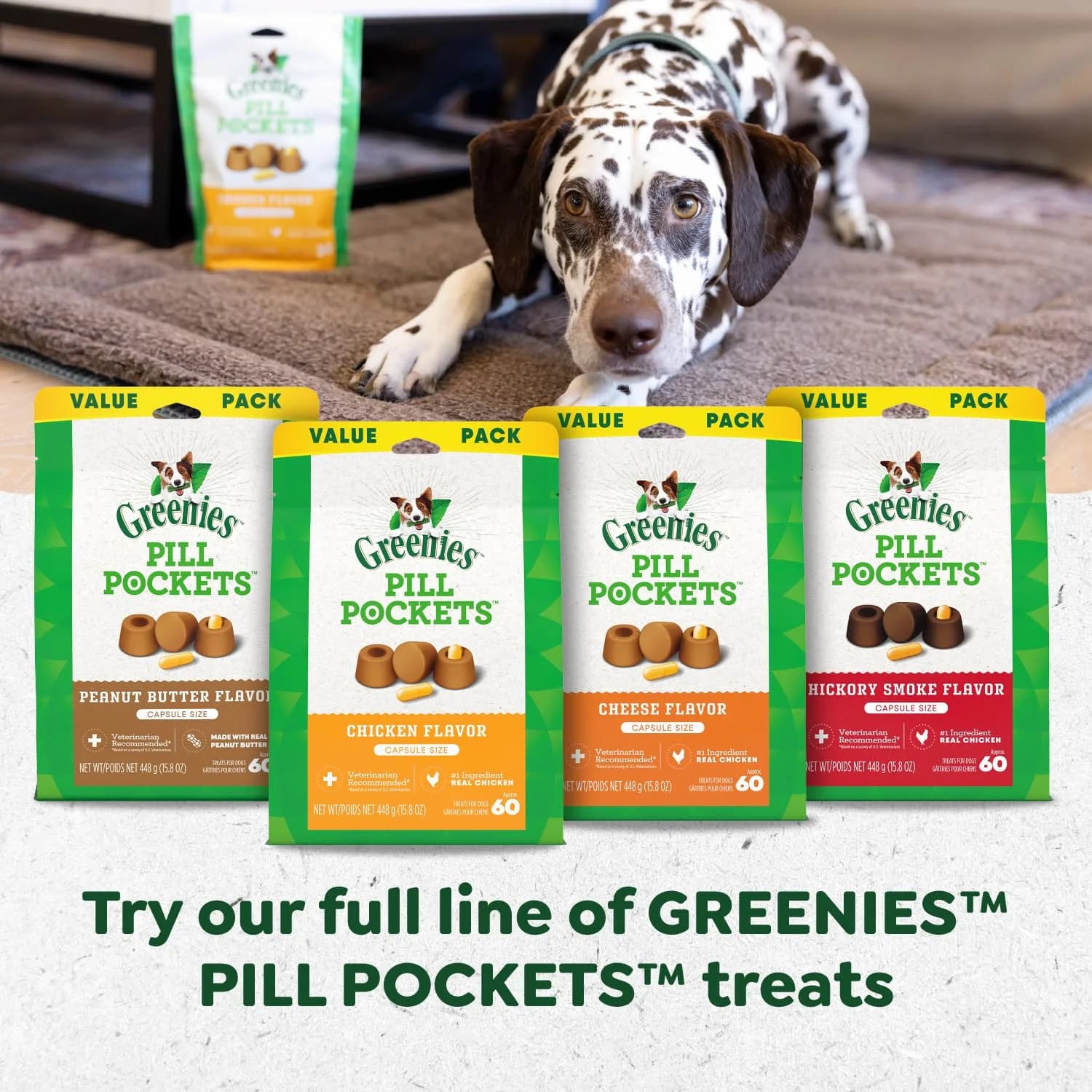 Greenies Pill Pockets Peanut Butter Large Size Dog Treats 180 Count (7.9 oz x 6) | Vet-Recommended Medicine Masking - view 9